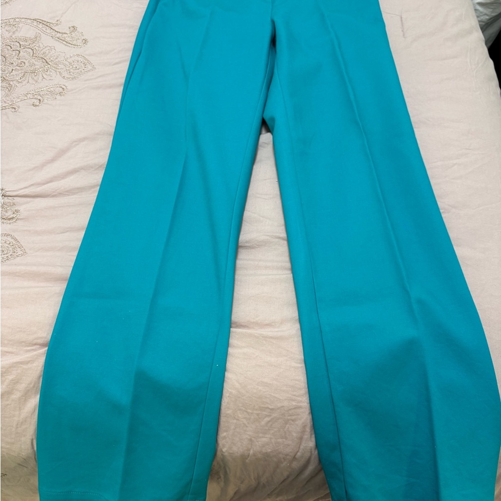 Jones New York Teal Straight-Leg Pants